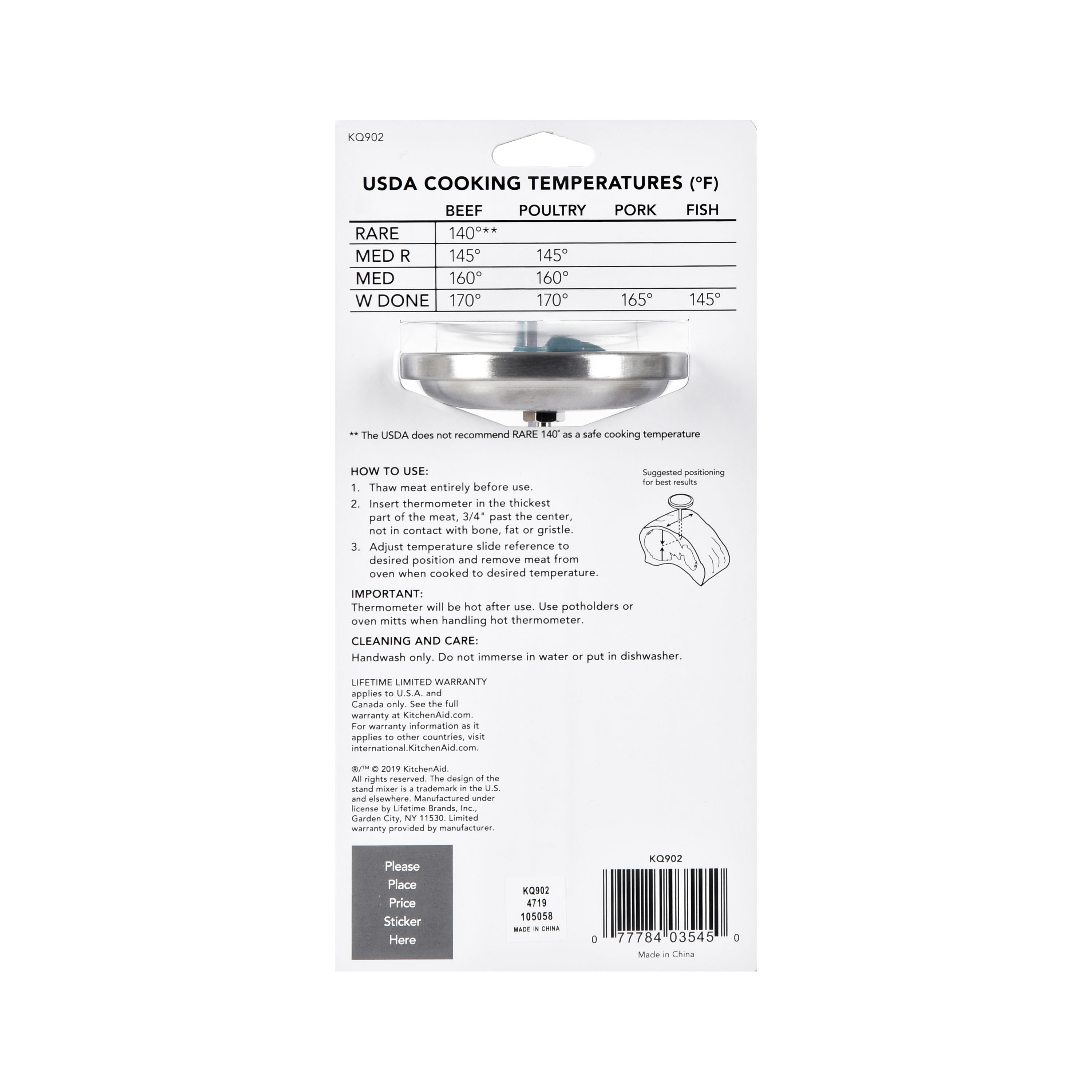 KitchenAid Leave-In Meat Thermometer with 3-Inch Dial photo 7