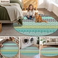 thumbnail image 5 of Teal Black Boho Round Area Rug 3Ft Washable Small Circle Rugs for Kitchen Entryway, Vintage Ethnic Tribe Abstract Art Non-Slip Carpet Floor Mats Indoor Outdoor Carpet Runner Aesthetic Home Decor, 5 of 8