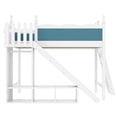 thumbnail image 6 of Leumius Full Loft Bed Frame with Storage Shelves and Wardrobe, Solid Wood Loft Bed with Detachable Slide and Ladders for Kids Teens Adults Blue and White, 6 of 8