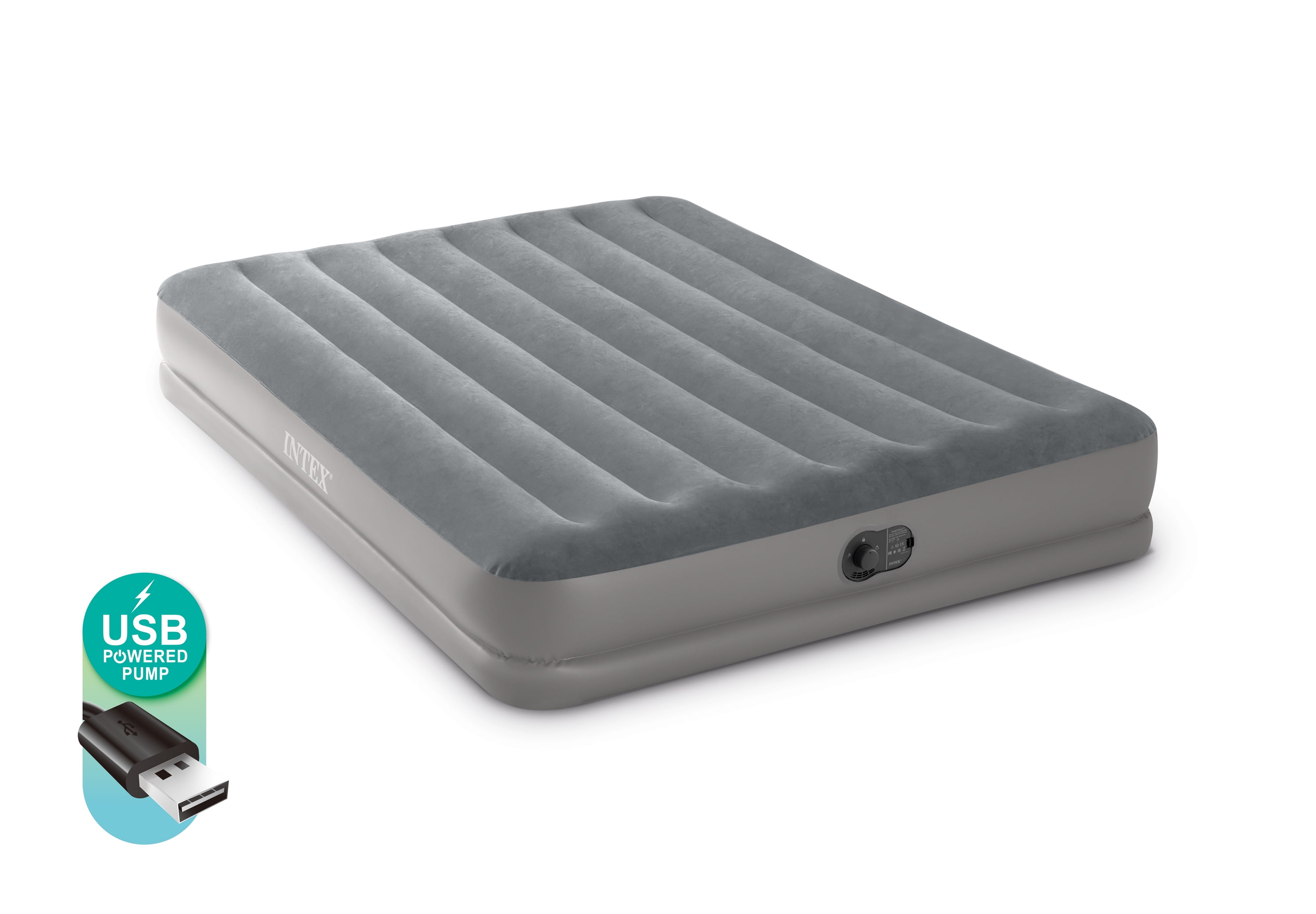 Intex Queen 12" Dura-Beam Prestige Air Mattress with USB Powered Pump