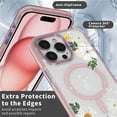 thumbnail image 2 of for iPhone 15 Pro Case, White Pressed Flower Compatible with MagSafe & Magnetic Wireless Charging, Shockproof Protective Phone Case Cover for iPhone 15 Pro, Clear Pink, 2 of 5