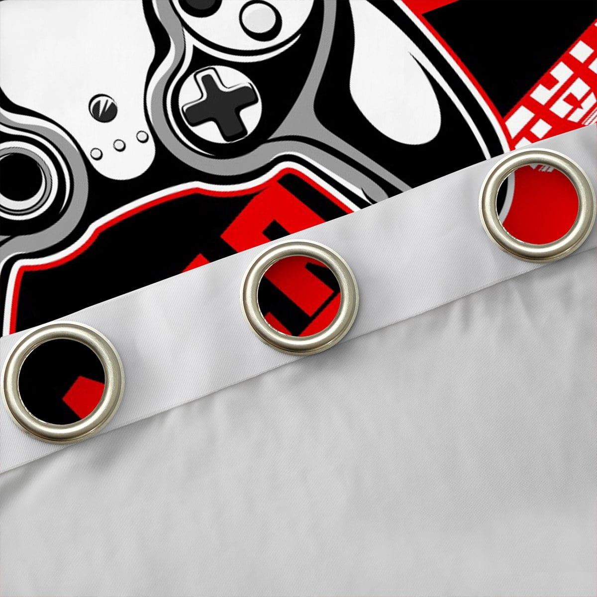 Gaming Curtains Teens Red And Black Gamer Curtains & Drapes Video Game Blackout Curtains Room Decor Window Treatments 52''Wx84''L Curtains & Drapes