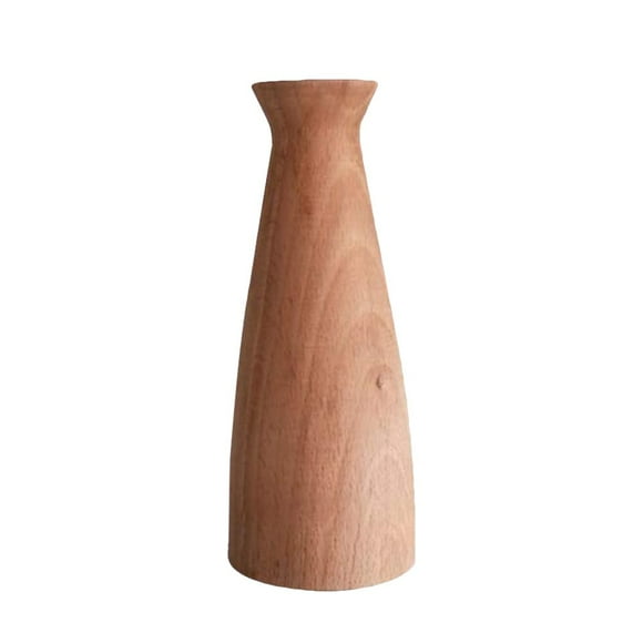 1Pc Wooden Vase Tall Conic Vase Wood Flower Vase Flower Arrangement Bottle