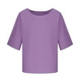 thumbnail image 4 of EnJoCho Girls Plain T-Shirt Spring Summer Short Sleeve Oversize Top Tween Trendy Athletic Tee Shirts Blouse Casual Outfits Clothes, 4 of 4
