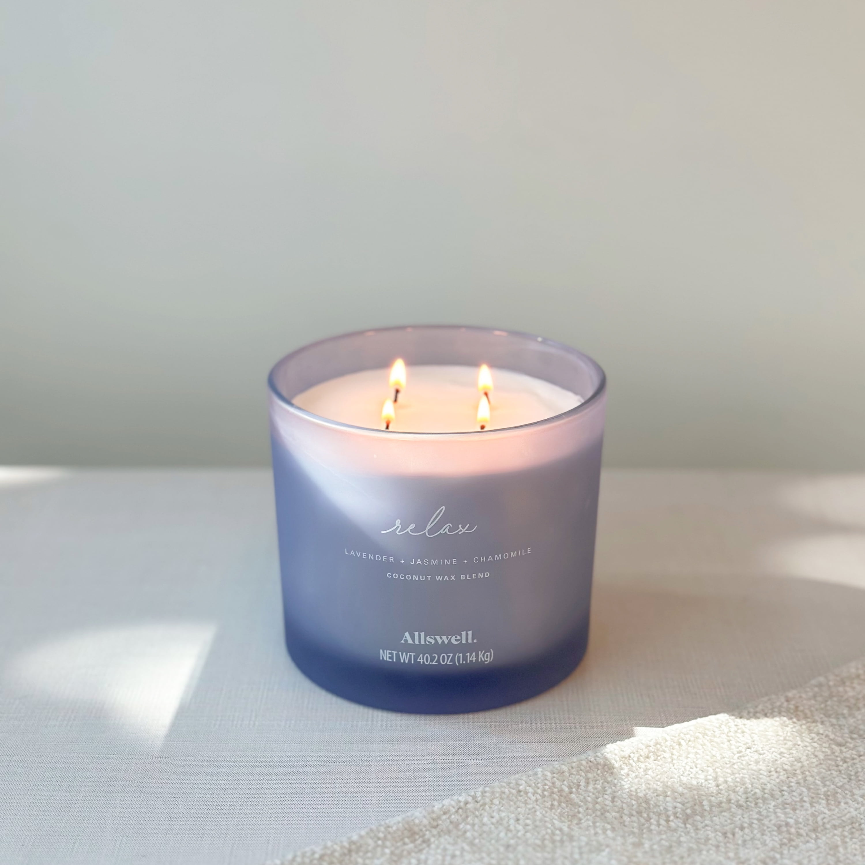 Allswell Relax (Lavender + Jasmine + Chamomile) Scented 4-Wick Spa Jar Candle 40.2oz.