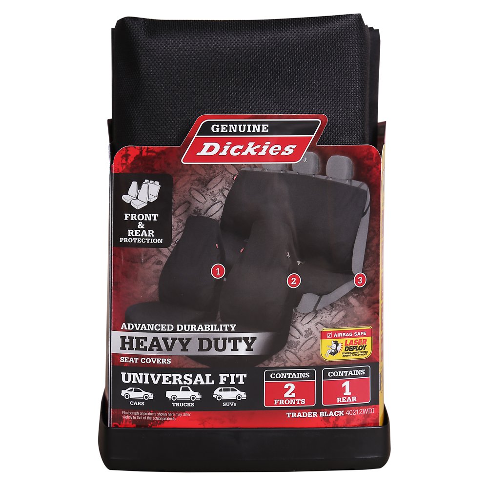 Genuine Dickies Genuine Dickies Full Vehicle Heavy Duty Polyester Car Seat Covers Black