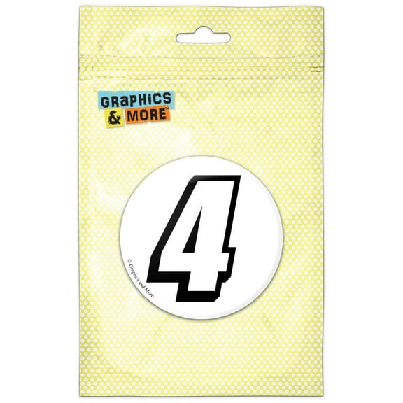 4 Number Four Pinback Button Pin Badge