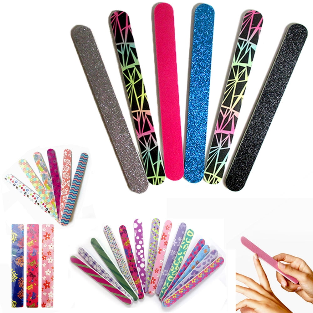 6 Pc Large Nail File Art Buffing Grit Emery Board Double Sided Manicure