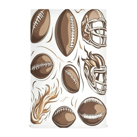 

Multi-Purpose Kitchen Towels 28x18 Inch Dishcloths with Hanging Loop Decorative and Practical Towels for Kitchen Dining American Football and Helmets
