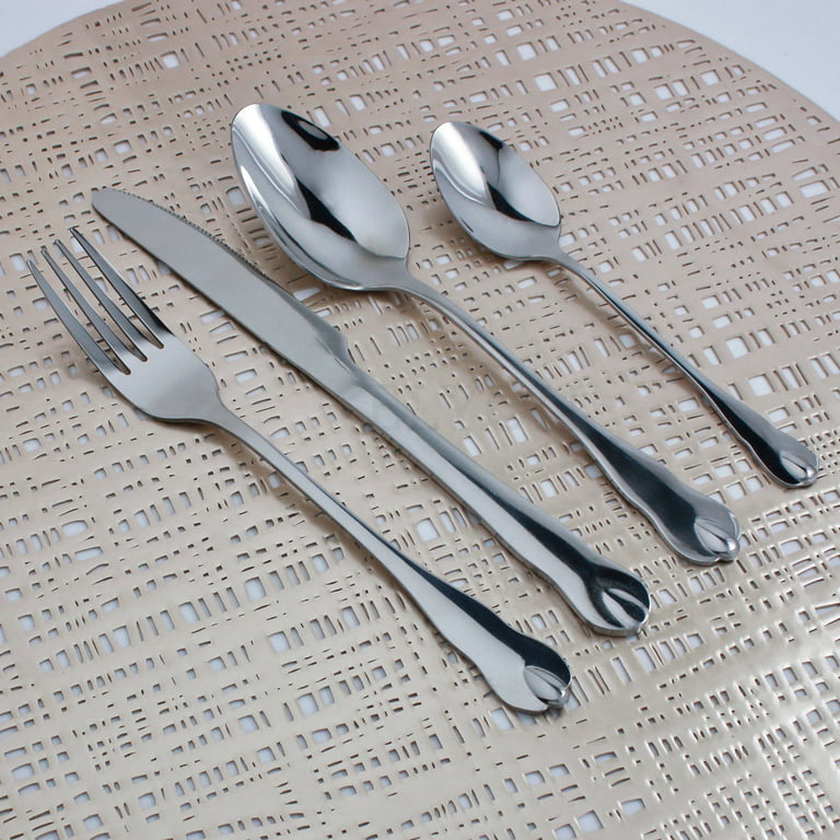 48-Piece Reflective Silver Flatware Set, Stainless Steel, Service For 12.  Elyon Tableware - Your Shop for Everything Tableware