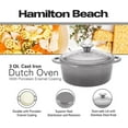 thumbnail image 2 of Hamilton Beach Enameled Cast Iron Dutch Oven Gray (3-Quart) | Cream Enamel Coating Dutch Oven Pot with Lid | Cast Iron Dutch Oven with Even Heat Distribution | Easy Grip to Handles & Multipurpose, 2 of 7