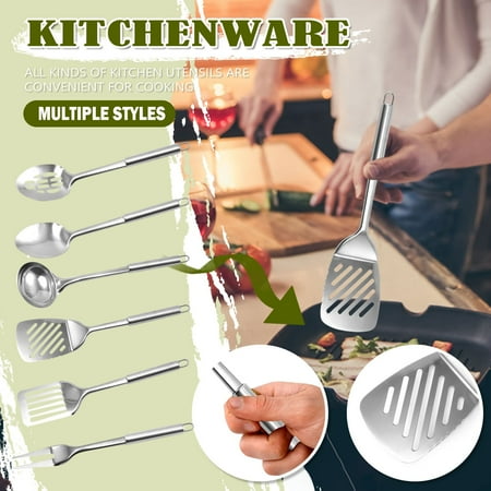 

QWANG Silicone Kitchenware 8 Piece Stainless Steel Handle Silicone Kitchenware Set