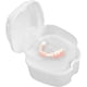 thumbnail image 1 of Estuche para baño para dentaduras postizas, caja para guardar dentaduras postizas con contenedor de red colgante, color blanco, 1 of 5