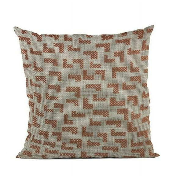Brown & Beige Angles Abstract Luxury Throw Pillow - 24 x 24 in.