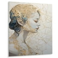 thumbnail image 2 of Designart "Golden Silhouette Profile I" Fashion Woman Metal Wall Art, 2 of 5