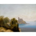 thumbnail image 2 of Richard Parkes Bonington 18x15 Gold Ornate Wood Frame and Double Matted Museum Art Print Titled - View of Lerici with Baron Charles Rivet Sketching in the Foreground, 2 of 4