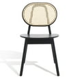 thumbnail image 4 of SAFAVIEH Couture Kristianna Natural Wood Solid Dining Side Chair, Black/Natural (Set of 2), 4 of 15