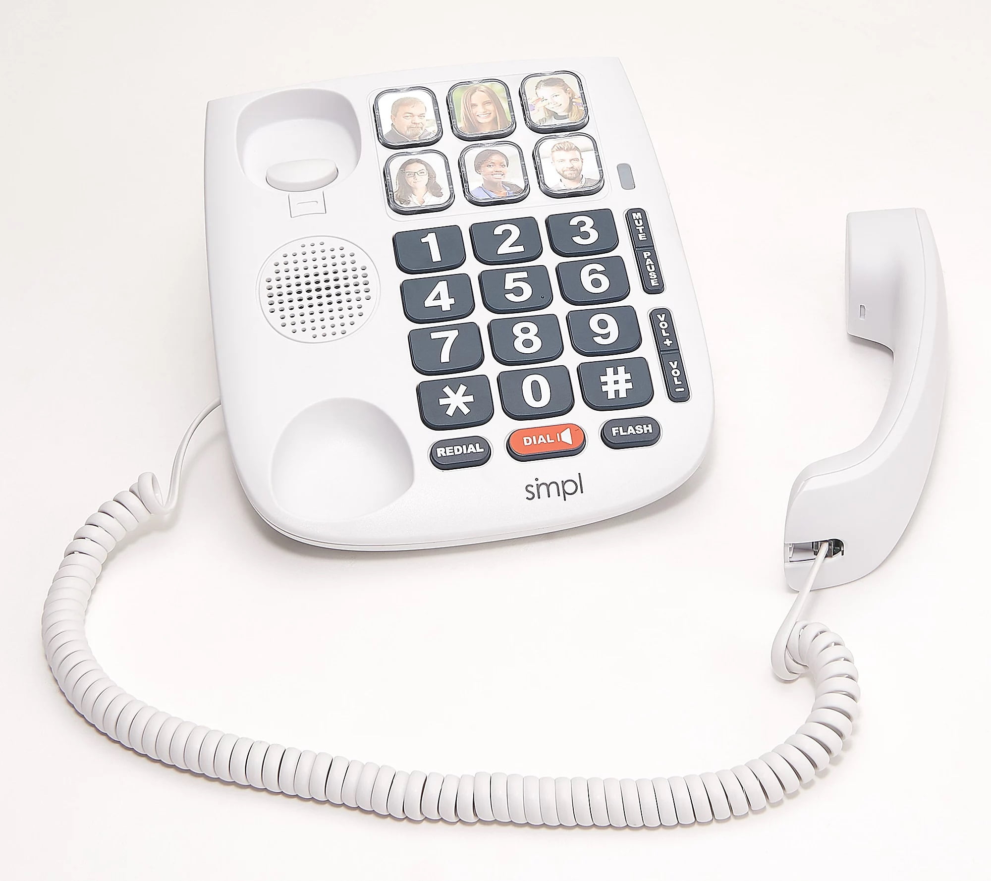 SMPL Hands-Free Dial Photo Memory Big Button Phone for Seniors - One-Touch Dialing, Large Buttons, Hearing Impaired Phones for Elderly, Alzheimer's, Dementia.