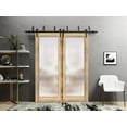 thumbnail image 3 of Sliding Closet Barn Bypass Doors 48 x 84 inches | Planum 2102 Oak | Sturdy 6.6ft Rails Hardware Set | Wood Solid Bedroom Wardrobe Doors, 3 of 6
