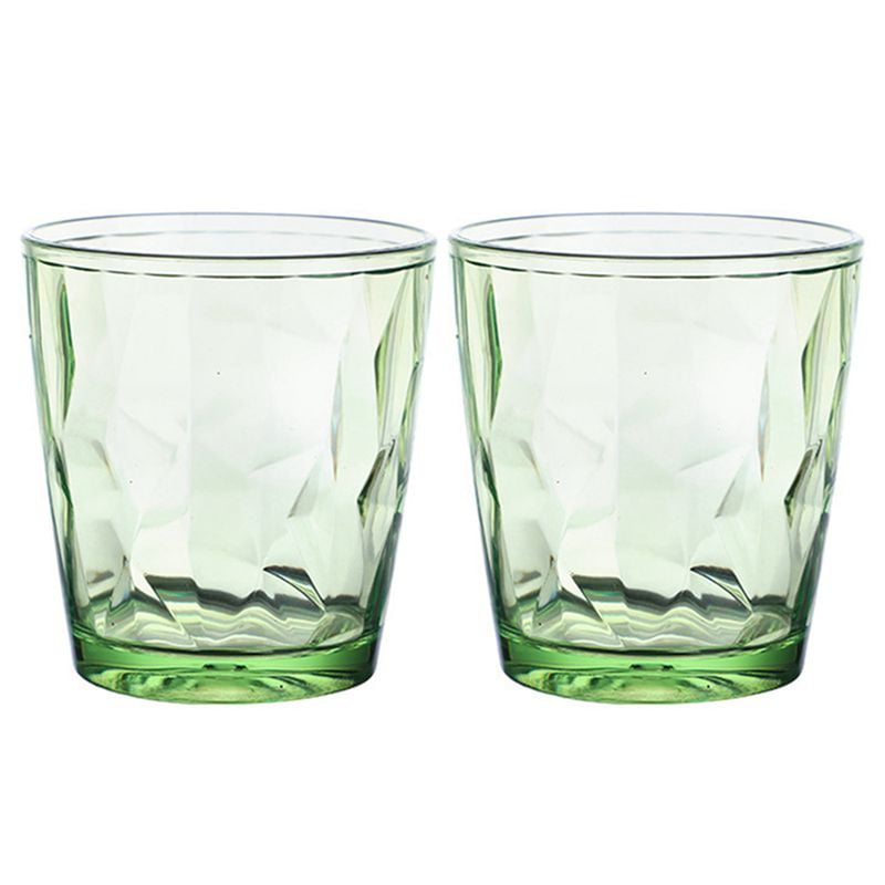 KABOER 7.4 Oz Unbreakable Drinking Glasses Set of 2 ,Plastic Tumbler Cups Colorful Reusable