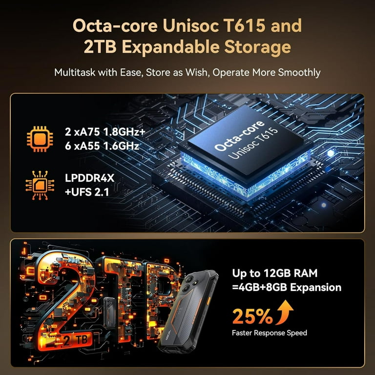 OSCAL Marine 2 Rugged Phone (2025),11000mAh Rugged Smartphone, NFC