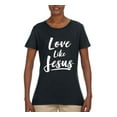thumbnail image 2 of Wild Bobby Love Like Jesus Inspirational/Christian Women Graphic Tee, Black, Small, 2 of 5