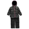 thumbnail image 2 of Pink Platinum Girls' Polka Grid 2-Piece Snowsuit with Ear Warmer Headband, 2 of 2