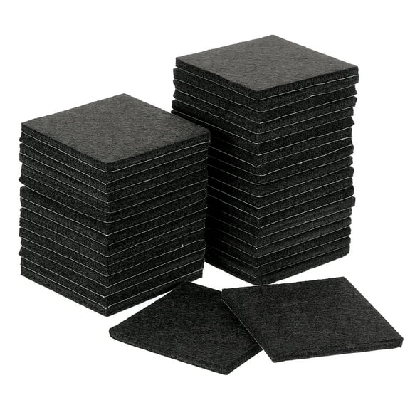 Furniture Pads, 36Pcs 2.5" - Square Self Adhesive Felt Furniture Pads, Floor Protectors for Furniture Feet Chairs Legs Hardwood Floors (Black)