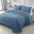 thumbnail image 6 of Exclusivo Mezcla Ultrasonic Twin Quilt Bedding Set, Lightweight Bluish Grey Bedspreads Soft Modern Geometric Coverlet Set, 6 of 7