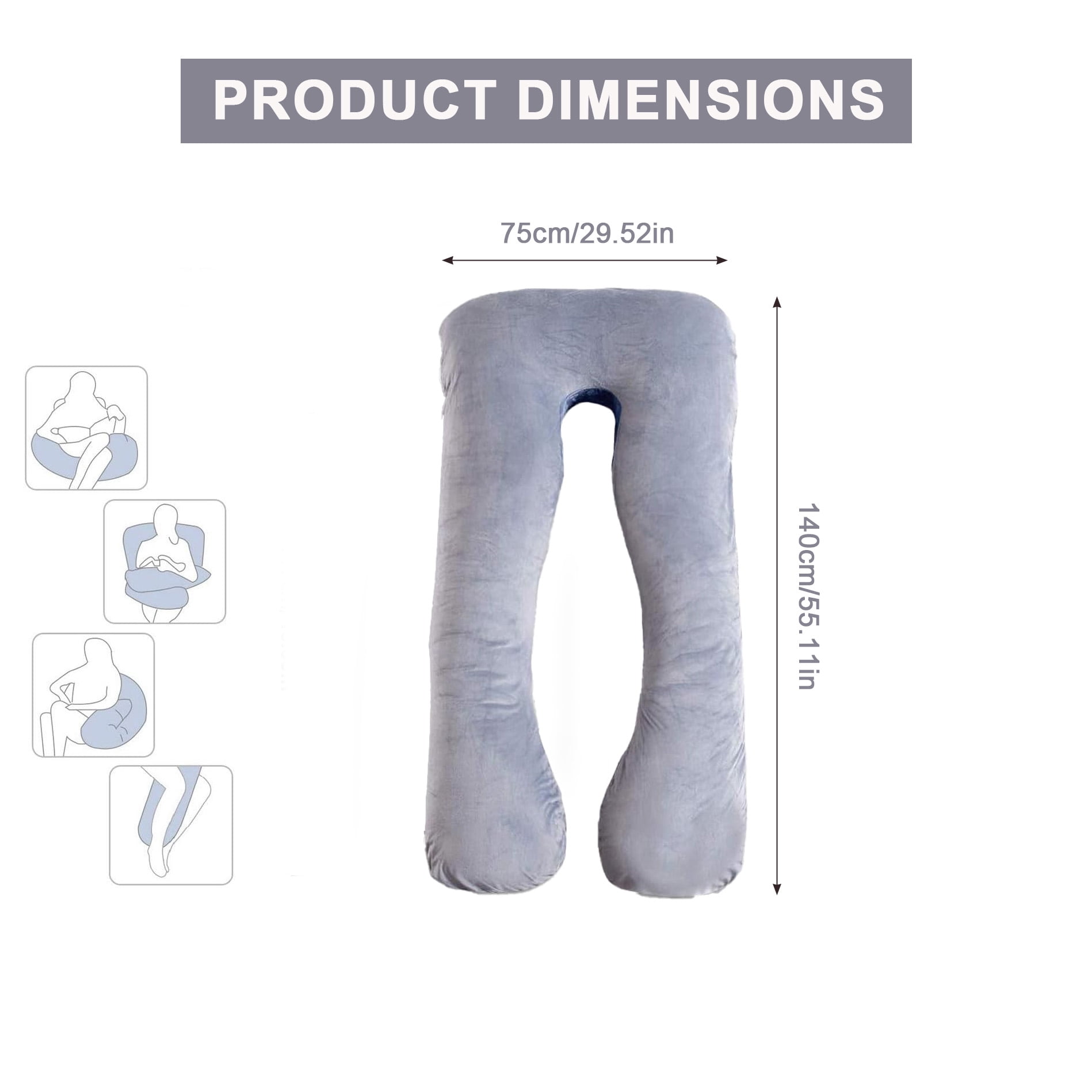 TANGKA Pregnancy Pillows,U Shaped Cooling Full Body Pillow with Removable Cover, 57 Inch Body Pillow for Pregnant Women,XL
