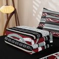 thumbnail image 5 of jejeloiu Bold Striped Zipper Twin Comforter Sets with Fitted Sheet and 2 Pillowcases,Fiesta Print Zipper Bedding Set For Boys,Red Gray,Black Reversible,4 Pieces, 5 of 7