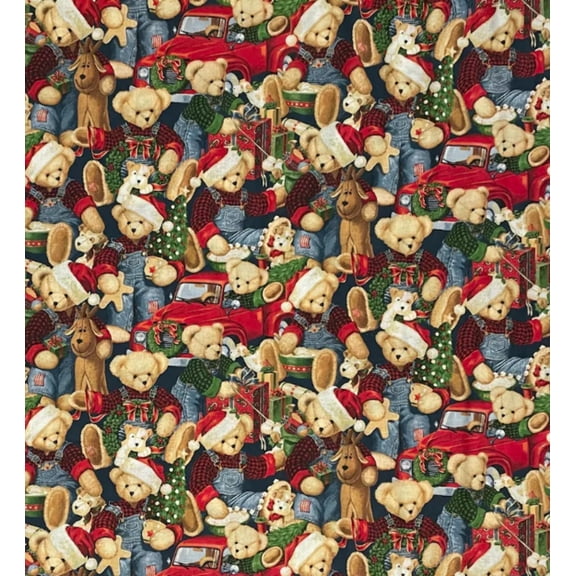 44 x 36 OOP Blue Jean Teddy Springs Creatives 100% Cotton Christmas Fabric Baby