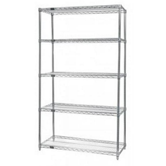 Stainless Steel Wire Shelving 5 Shelf Unit - 24 x 36 x 86 in.