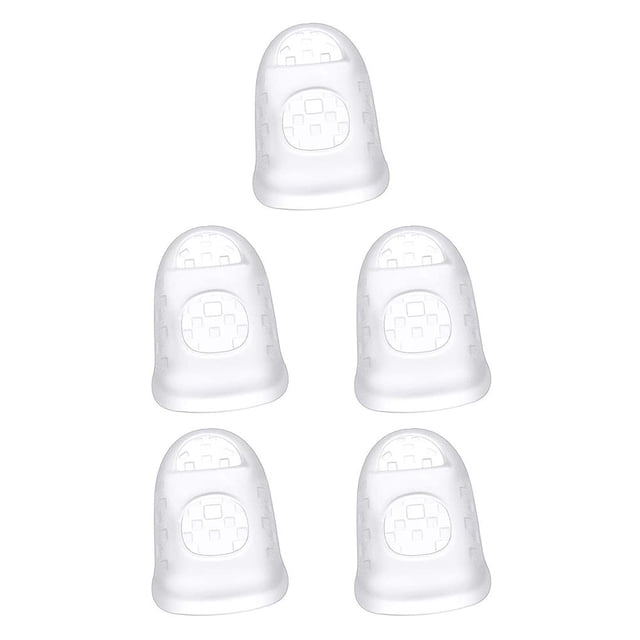 Puntas de dedos de guitarra de silicona Tholdsy Protectores de dedos Ukulele XL 5piezas