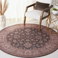 thumbnail image 3 of SAFAVIEH Tucson Leah Traditional Machine Washable Area Rug, 6' x 6' Round, Dark Grey/Beige, 3 of 9