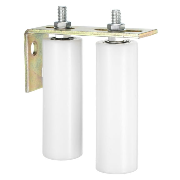 2Pack Slide Gate Guide Roller, 6" Nylon Gate Support Rollers with Bracket, White