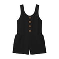 thumbnail image 4 of Favoffer Women's Sleeveless Casual Jumpsuit Round Neck Solid Color Elastic Waist Short Length Breathable Loose Fit Summer Bottoms for Weekend Wear, 4 of 9
