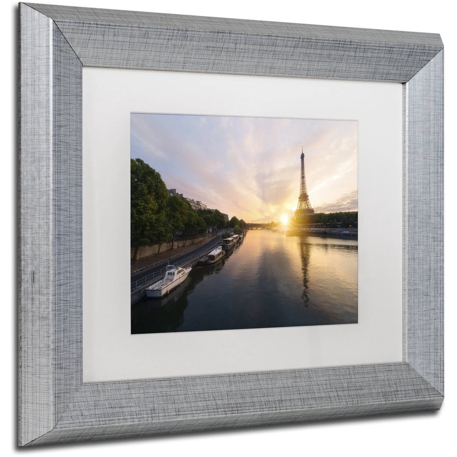 Trademark Fine Art 'Stay Up Paris' Canvas Art by Mathieu Rivrin, White Matte, Silver Frame
