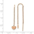 thumbnail image 2 of Stainless Steel Polished Rose Ip-Plated Threader Heart Dangle Earrings (47.8 X 8) Made In China sre1349, 2 of 5