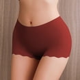 thumbnail image 5 of GEWSEY Ladies Breathable Ice Silk Seamless Lace Briefs Sexy Underwear Stretch Mid Waist Bikini Hipster Knickers (Brick Red, M), 5 of 5