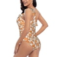 thumbnail image 4 of Pofeuu Corgi Animal Print Women's One Piece Swimsuits One Shoulder Swimwear Asymmetric Ruffle Monokinis Bathing Suits-Large, 4 of 6