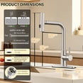 thumbnail image 2 of Wowkk Sanitary Ware Waterfall Kitchen Faucet with Pull Down Sprayer, 304 Stainless Steel Kitchen Sink Faucet with Deck Plate & Supply Lines, 3 Modes Sprayer Faucets for Kitchen Farmhouse Bar Sink, 2 of 9