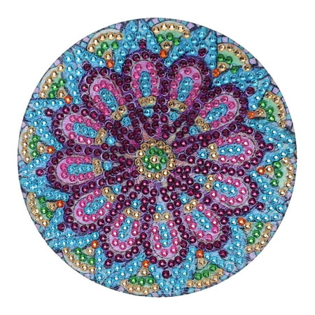 

SHUWND DIY Diamond Painting Mandala Round Coaster Cup Table Placemat (01)