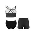 thumbnail image 2 of Zaldita Girls 3 Pcs Athletic Swimwear Floral Bikini Top with Breif Boardshorts Beach Tankini Black 8, 2 of 7