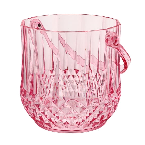 TEHAUX 1Pcs Red Acrylic Ice Bucket for Parties with Barrel Clear Plastic Bucket
