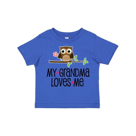 

Inktastic Grandma Loves Me Girls Owl Gift Toddler Toddler Girl T-Shirt