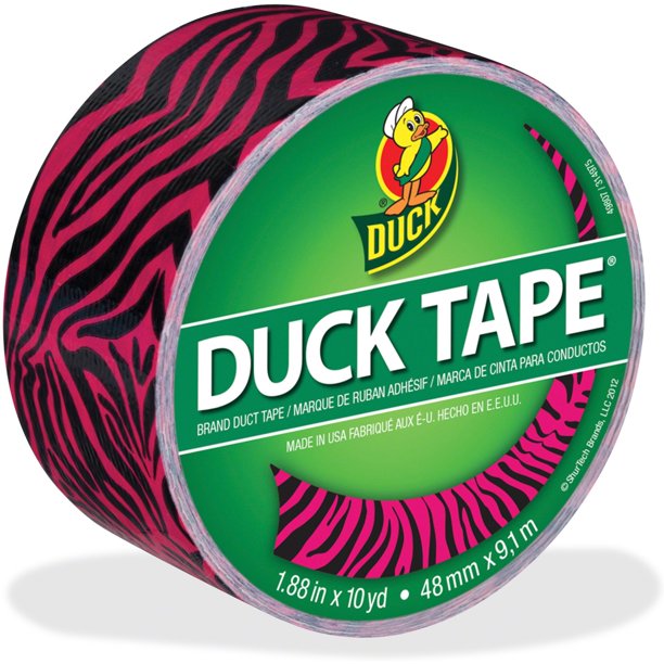 Duck Brand 1.88" Pink Zebra Duct Tape, 10 Yd.