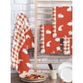 thumbnail image 2 of Japanese Rabbits Kitchen Dish Towels for Drying Dishes Set of 3, Vintage Orange Red Plaid Farmhouse Waffle Weave Microfiber Hand Tea Bathroom Towels Quick Dry & Absorbent Towel 15.7x23.6, 2 of 7