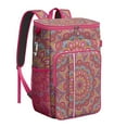 thumbnail image 1 of Folk Geometric Pattern Cooler Backpack - 20L High-Capacity Insulated Soft Cooler Bag for Travel & Camping, 1 of 6