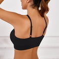 thumbnail image 3 of Lumtrix V Neck Sports Bra for Women Padded Push up Sport Bras Adjustable Thin Straps Light Support Yoga Bra Black 36, 3 of 4